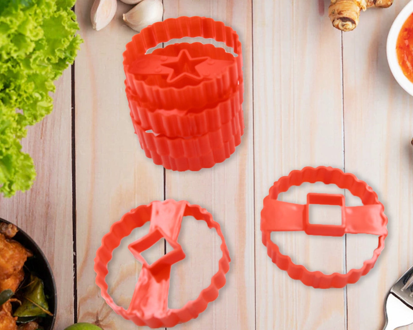 Cookie Cutters Set Plastic Easter Biscuit Cutting Tool for DIY Cake Decoration Fondant Biscuit Cookie Pastry Sandwich (6 Pc Set )
