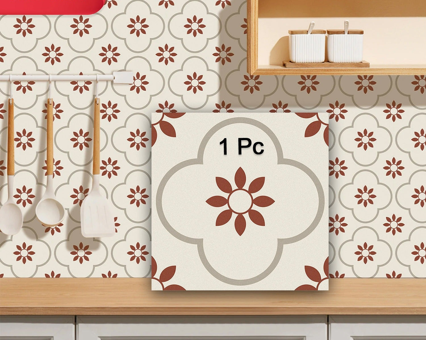 Peel and Stick Floor Tiles Kitchen / Bathroom Backsplash Sticker Detachable Waterproof DIY Tile Stickers for Wall Decoration Tiles Home Decoration (8x8 Inch / 1 pc Tiles)