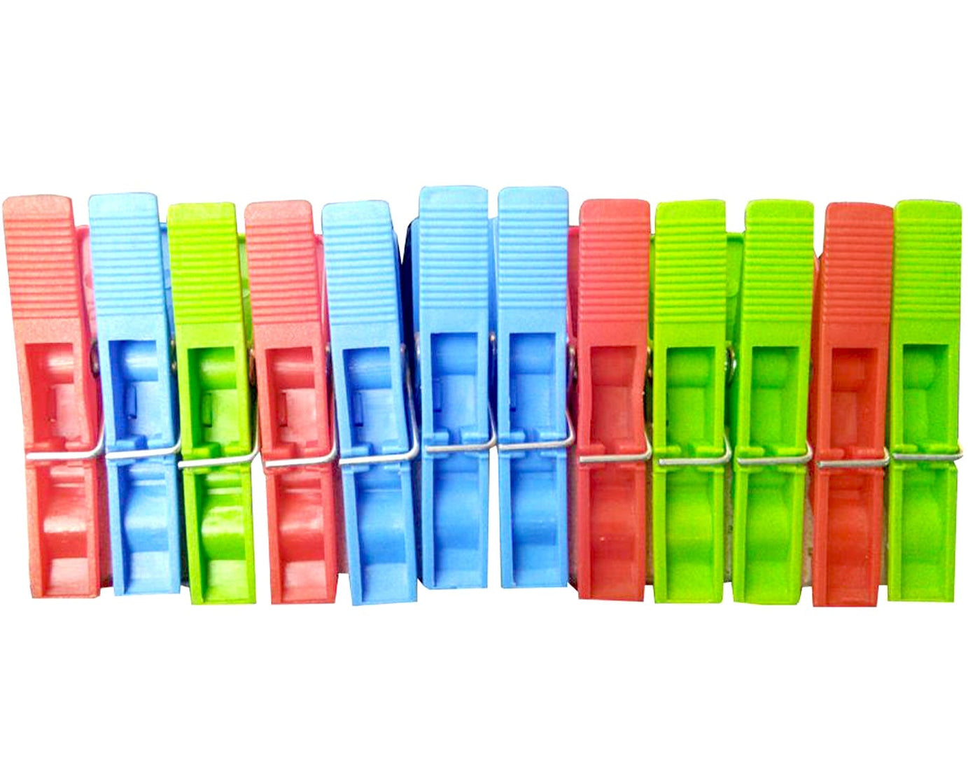 Plastic cloth clips in vibrant colors for versatile home use (12 pcs).