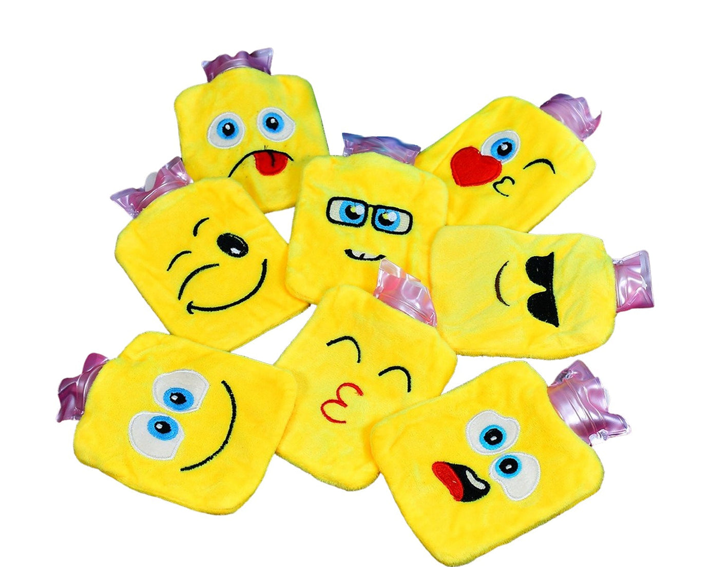 6535 1pc Mix Emoji designs small Hot Water Bag with Cover for Pain Relief, Neck, Shoulder Pain and Hand, Feet Warmer, Menstrual Cramps.