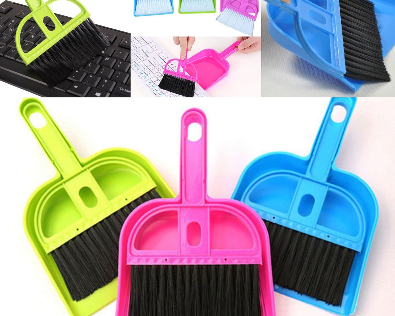 Handy dustpan and brush combo for small spaces.