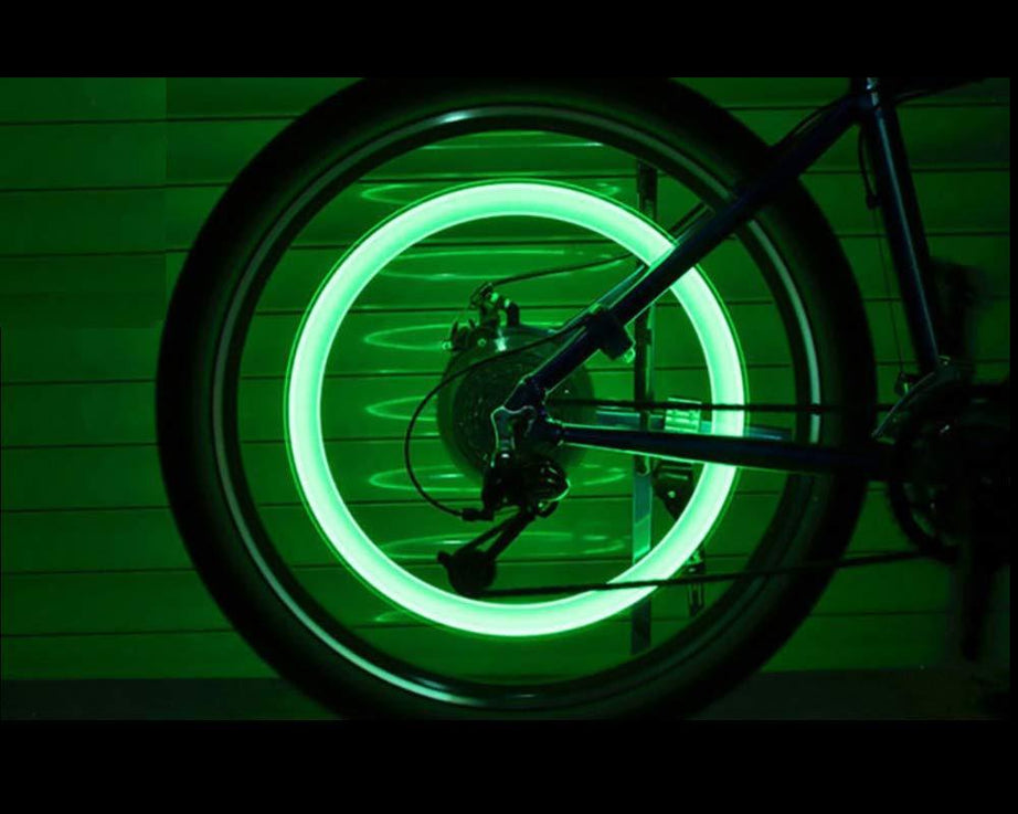 LED light valve caps for bicycle or car tires