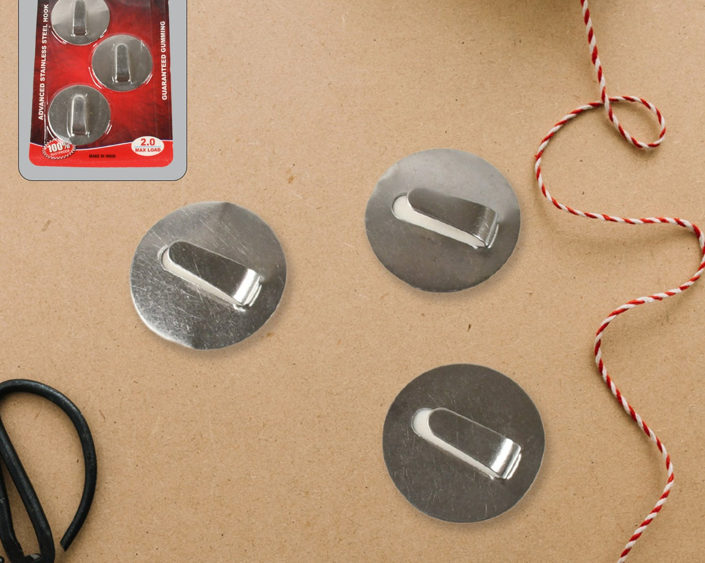 Self- Adhesive Hooks, Heavy Duty Wall Hooks Hangers Stainless Steel Waterproof Sticky Hooks for Hanging Robe Coat Towel Kitchen Bathroom and.