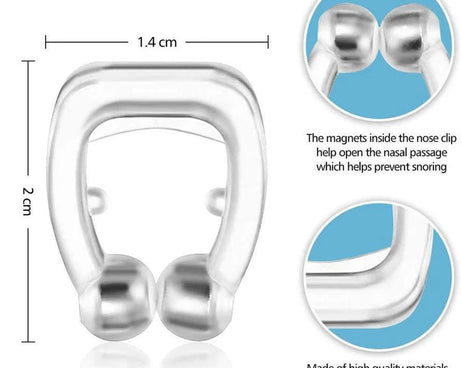 Convenient anti-snoring device with a nose clip design for improving sleep quality.