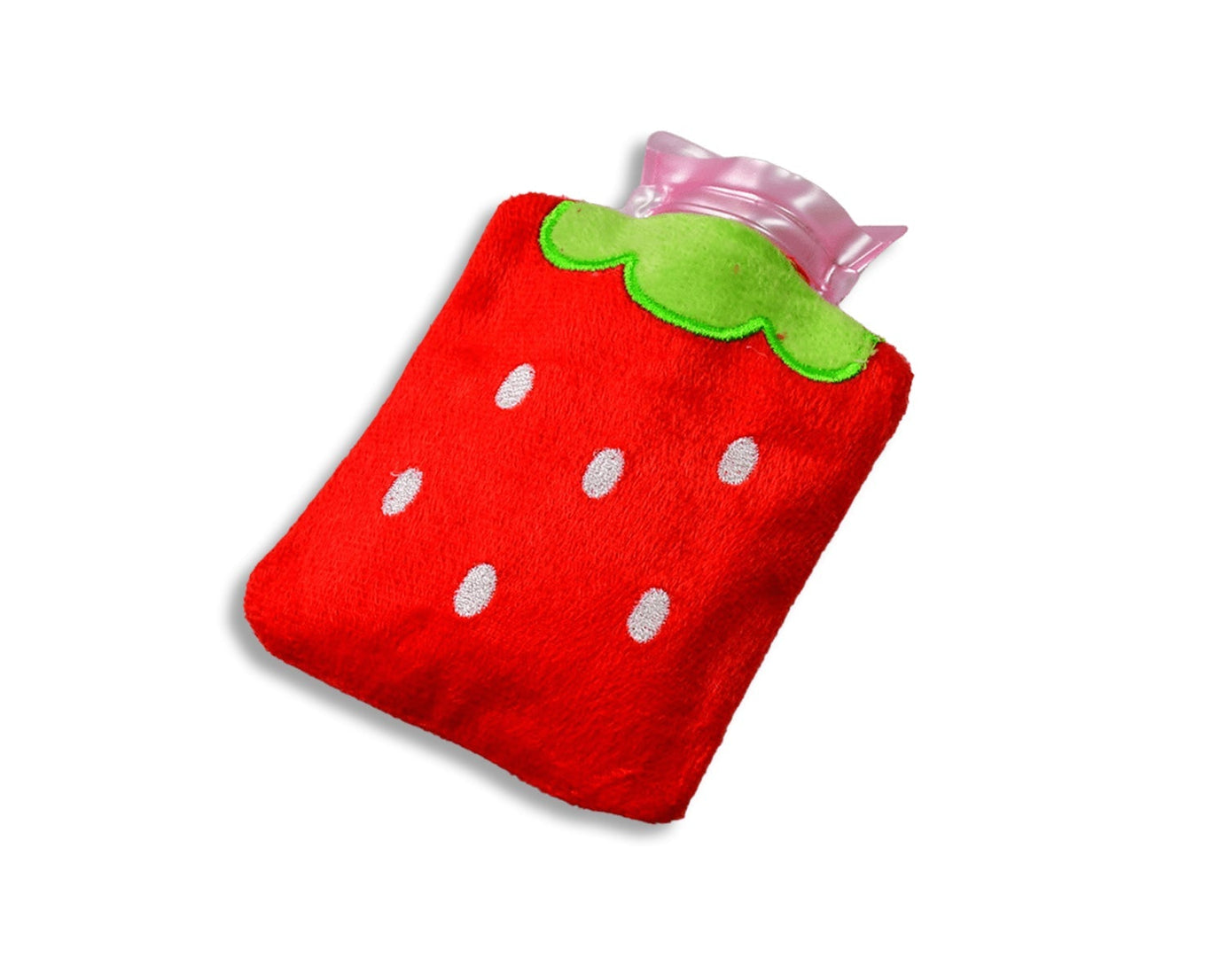6516 Strawberry small Hot Water Bag with Cover for Pain Relief, Neck, Shoulder Pain and Hand, Feet Warmer, Menstrual Cramps.