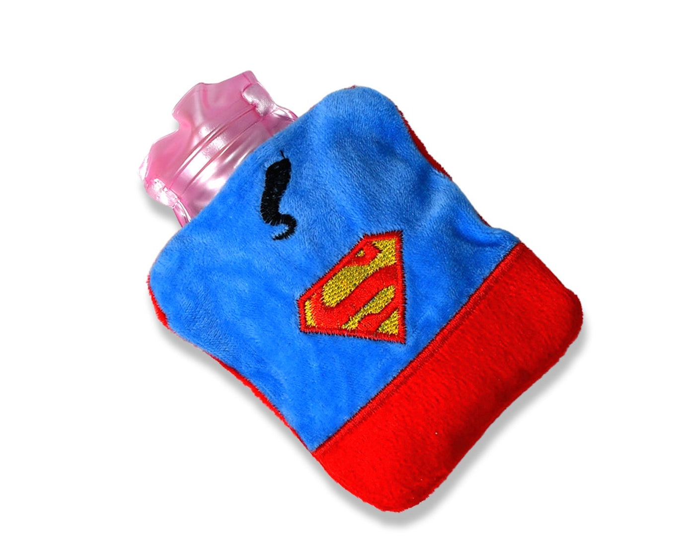 6530 Superman Print small Hot Water Bag with Cover for Pain Relief, Neck, Shoulder Pain and Hand, Feet Warmer, Menstrual Cramps.