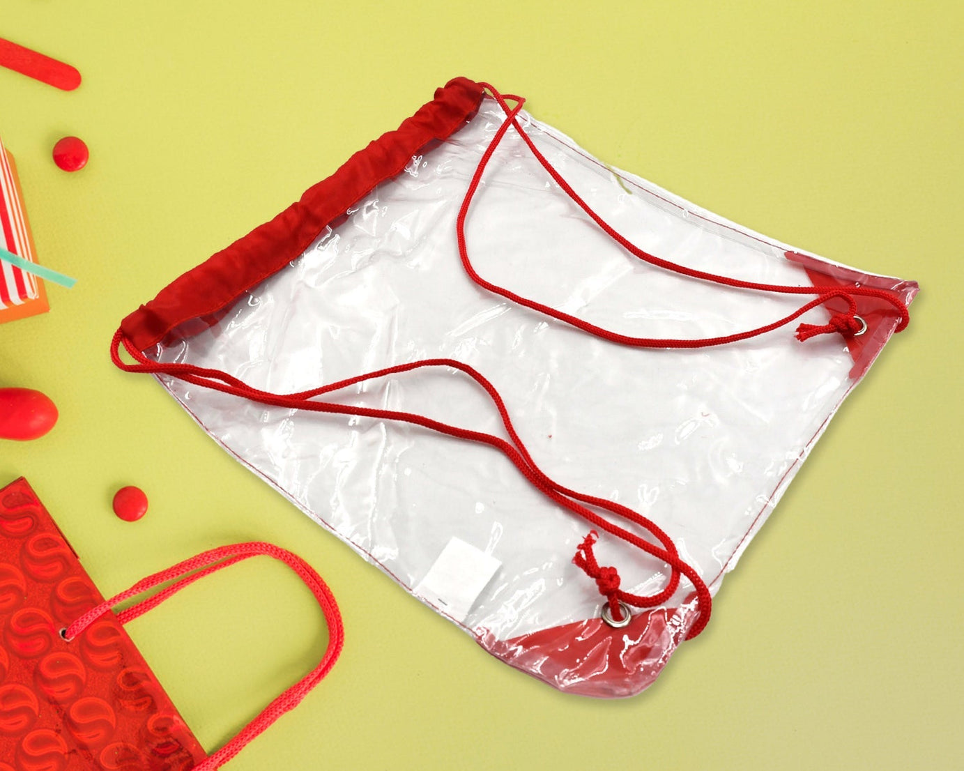 Plastic Waterproof Pouch Transparent Stadium Bags Clear String Bag for Gym Concert Travel Beach Swimming Sport