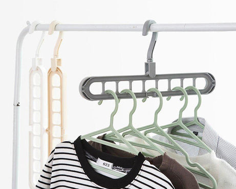 9 Hole Plastic Hanger Hanging hook Indoor Wardrobe Clothes Organization Storage Balcony Windowsill Suit Racks