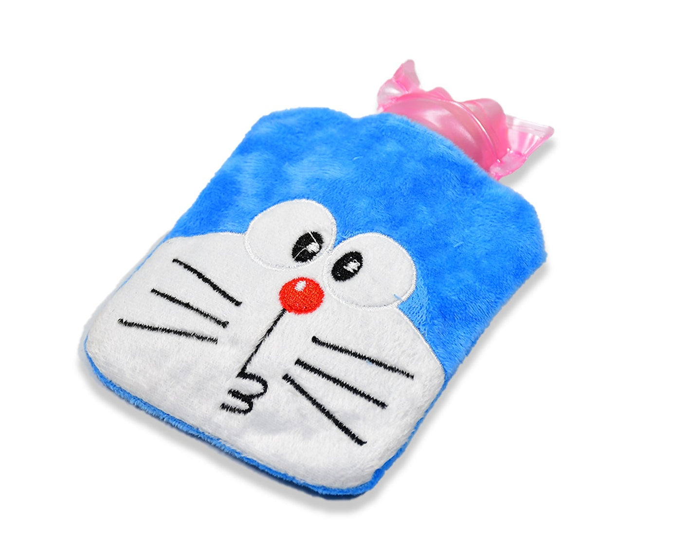 Small hot water bag for pain relief with Doremon cover