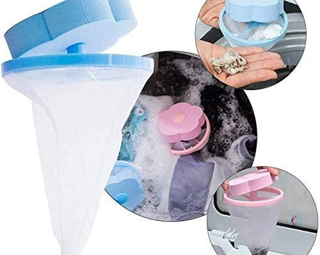 Net pouch for washing machine lint and hair.