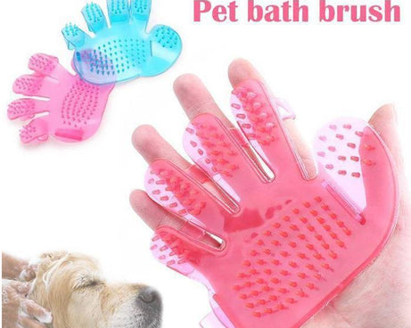 Rubber Pet Cleaning Massaging Grooming Glove Brush