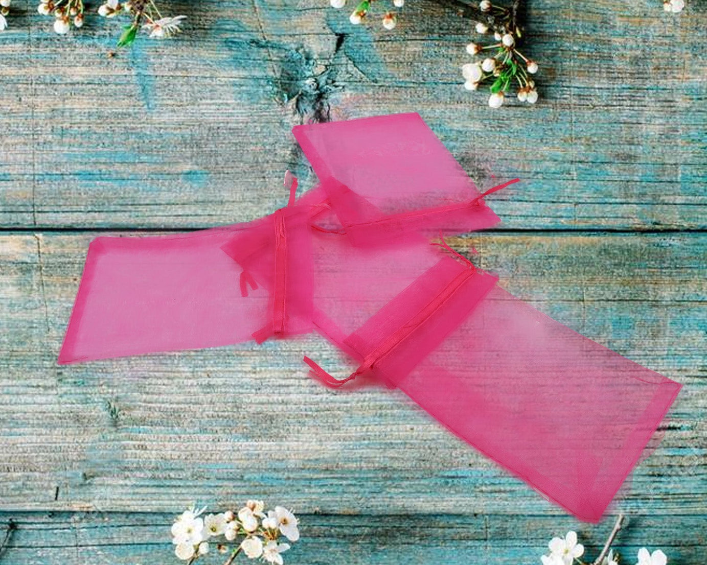 8019 Organza Gift Bags Small Mesh Bags Drawstring Gift Bags Christmas Drawstring Organza Gift Bags, Wedding Party Festival Gift Bags (50 Pcs Set)