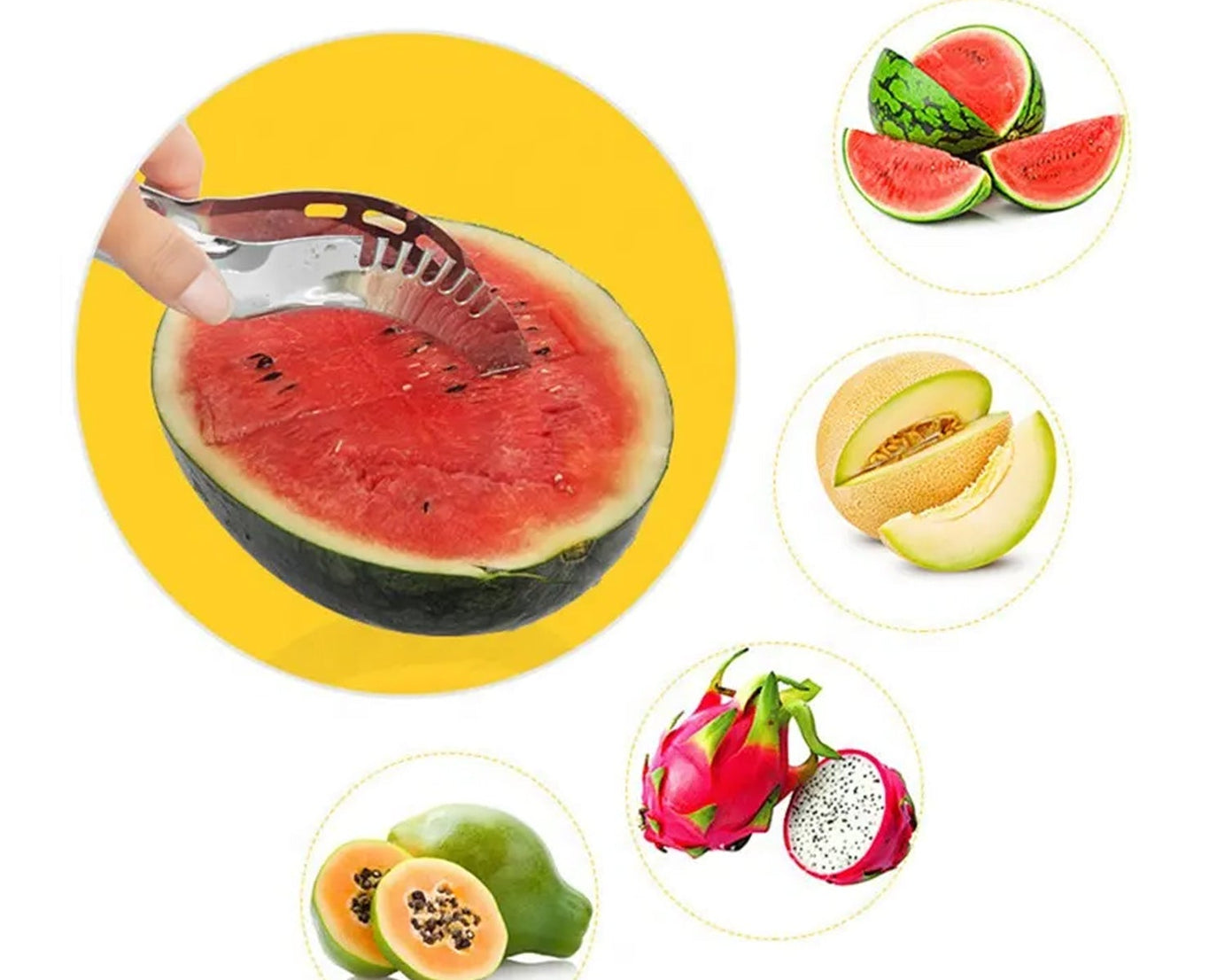 Stainless Steel Watermelon Cantaloupe Slicer Knife, Corer Fruit, Vegetable Tools Kitchen