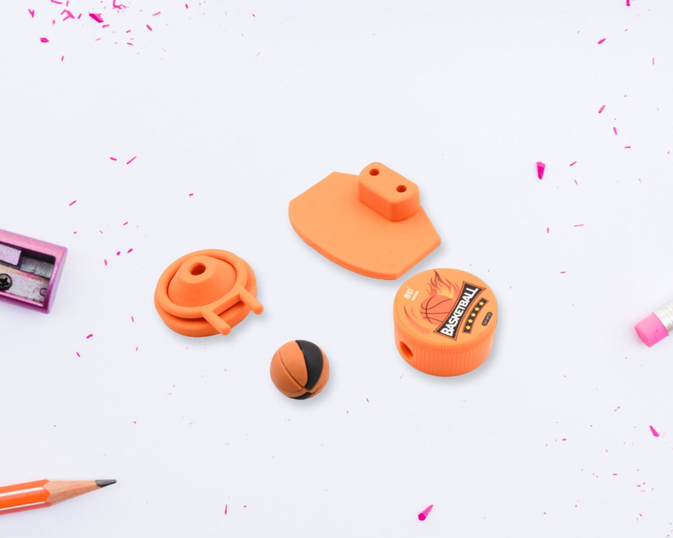 Stationary Kit Football & Basketball Theme Stationary Set For Kids, Pencil, Sharpener, Eraser Set For Kids, Boys & Girls, Birthday Return Gift Stationary Set