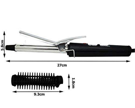 Compact and durable black curling iron rod for women.