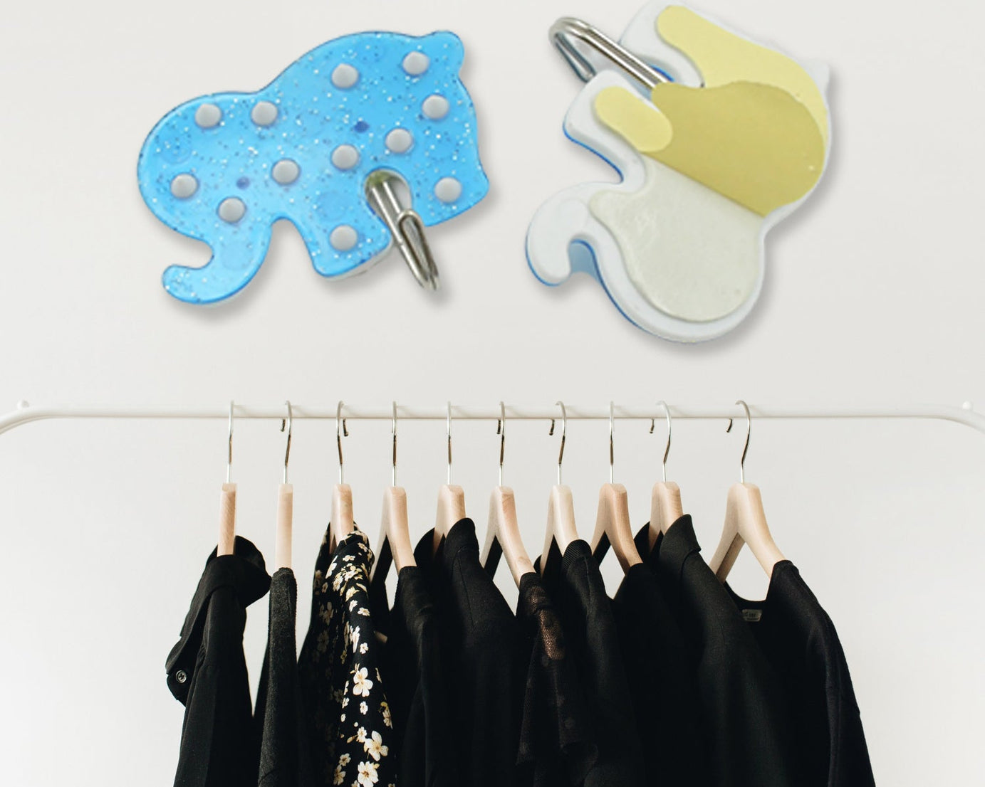 Strong Self-Adhesive Hooks (2 Pc): Heavy Duty, Waterproof, Multipurpose