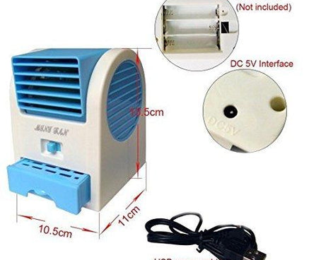 Portable bladeless mini AC for easy placement.