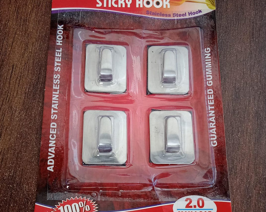 Self- Adhesive Hooks, Heavy Duty Wall Hooks Hangers Stainless Steel Waterproof Sticky Hooks for Hanging Robe Coat Towel Kitchen Bathroom and.