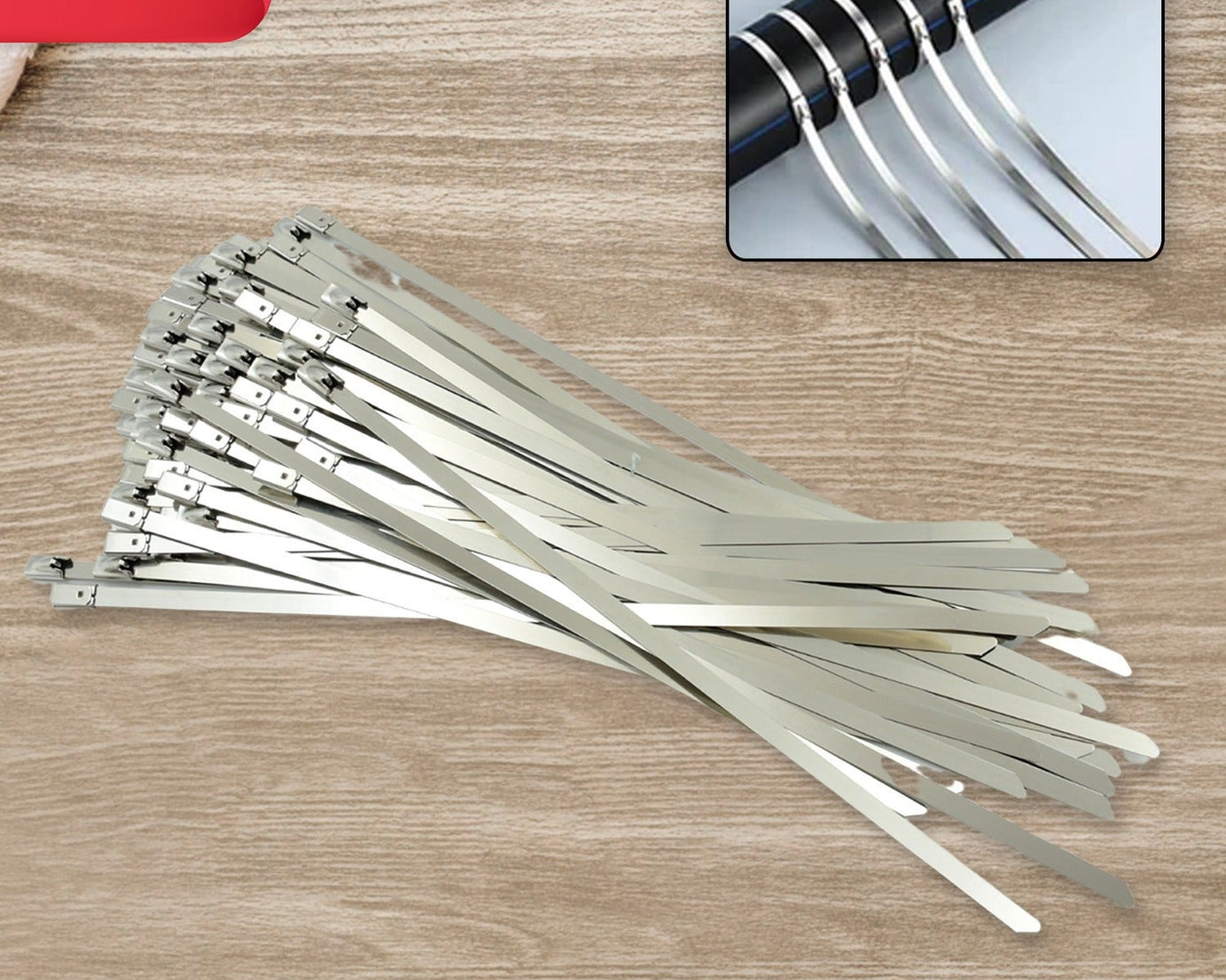 Stainless Steel Cable TIE Used for Solar, Industrial and Home Improvement Multipurpose HIGH Strength, Self-Locking Zip Ties, Multi-purpose Tie, Portable Rustproof 100Pcs Wide Application Zip Tie Set for Building (100 pcs Set / 4.6x200MM)