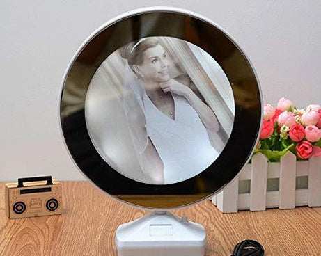 Plastic 2 in 1 Mirror Come Photo Frame with Led Light