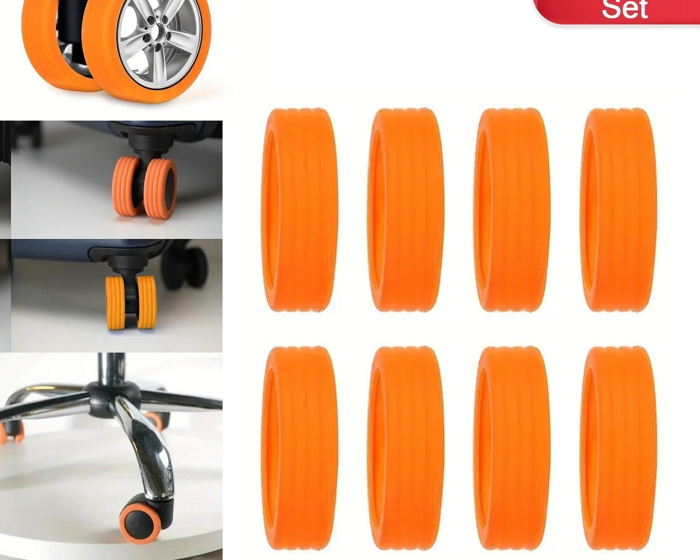 Luggage Wheel Covers, 8 Pcs Luggage Wheel Covers For Suitcase, Reduce Noise For Travel Luggage Suitcase, Silicone Suitcase Wheels Cover, For Protect Suitcase Wheels (8 Pcs)