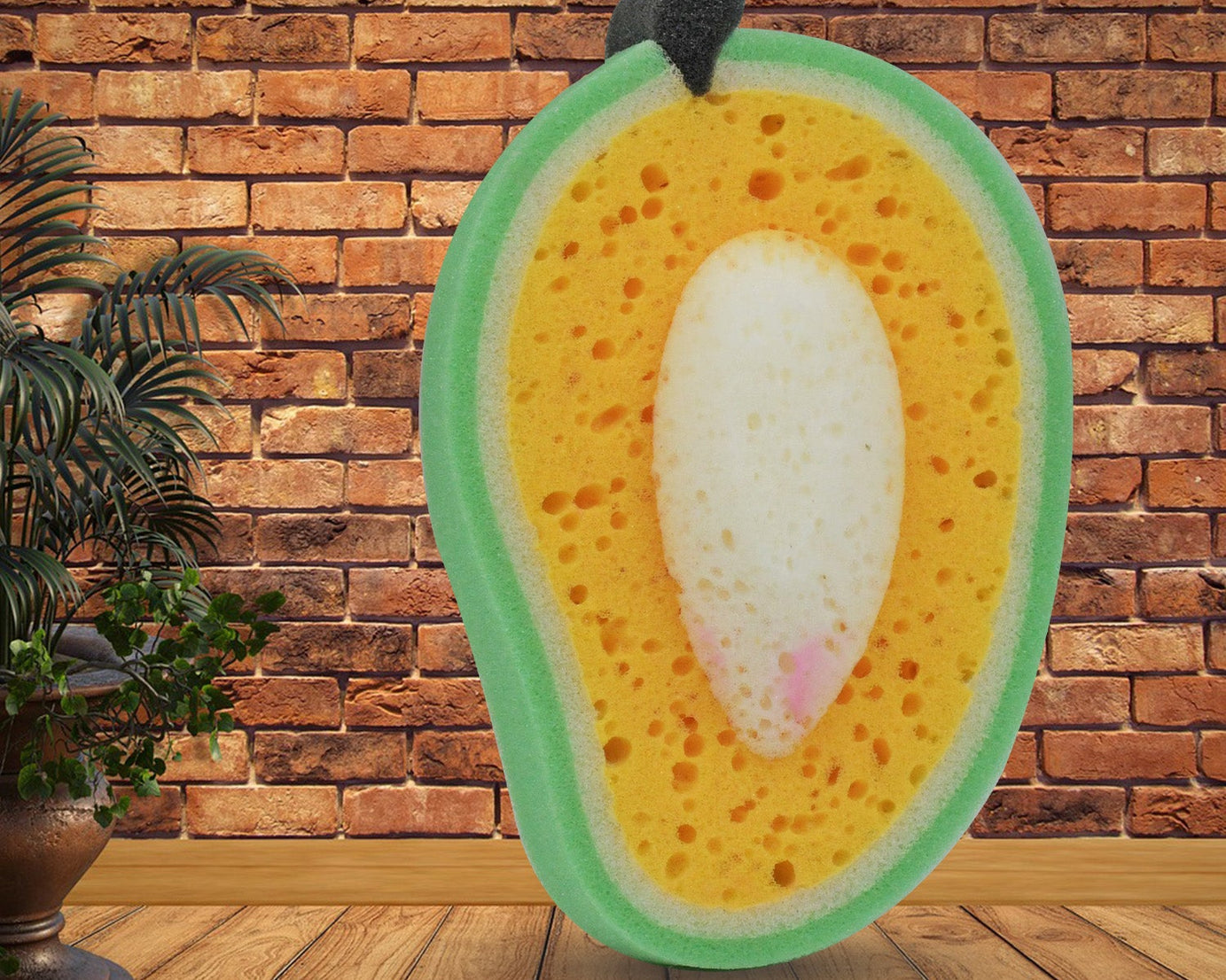 Multipurpose Mango Dish Sponge: Cleans Kitchen & Bath (Soft & Durable, 1 Pc)