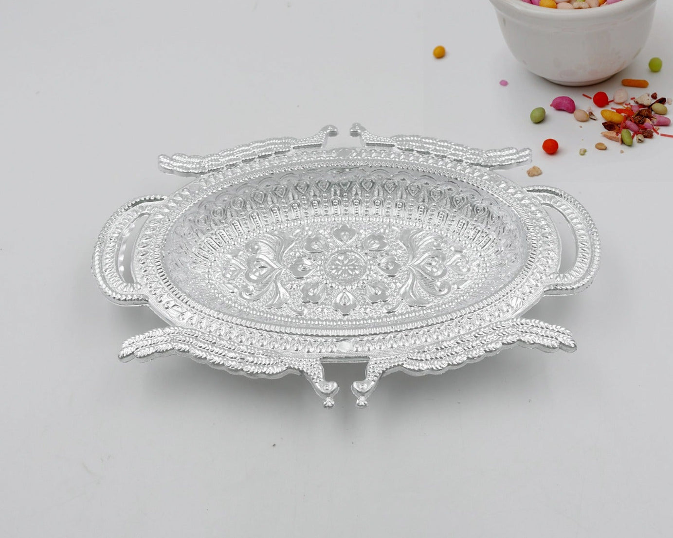 Decorative Mukhwas Serving Tray Serving Mukhwas Plate Fancy Candy Tray Dry Fruit Serving Tray