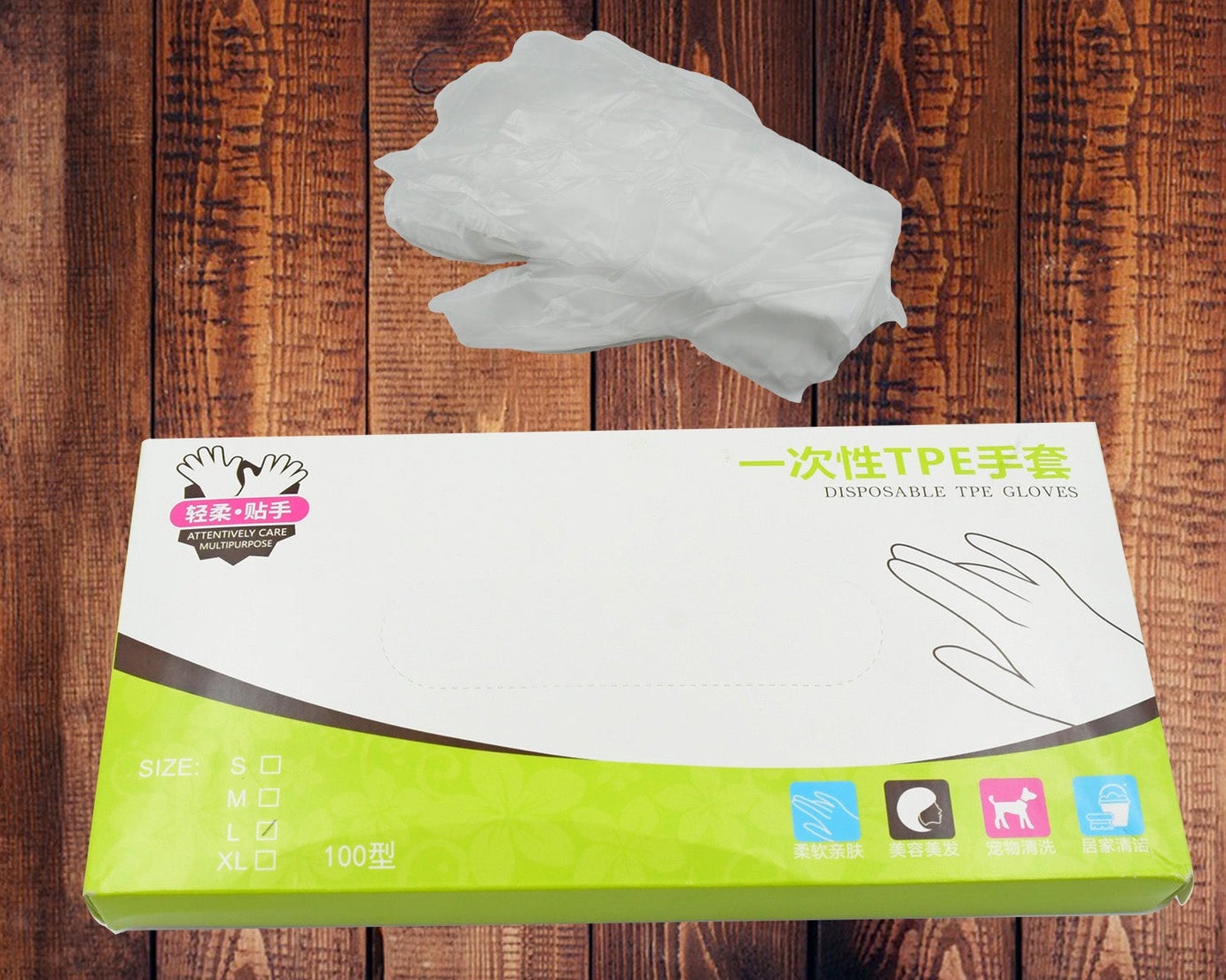 0665 Large Size Plastic Transparent Disposable Clear Plastic Hand Gloves For Home, Kitchen, Hotels, Hospitals, Clinics, Beauty Parlor, Saloons (100 pcs)