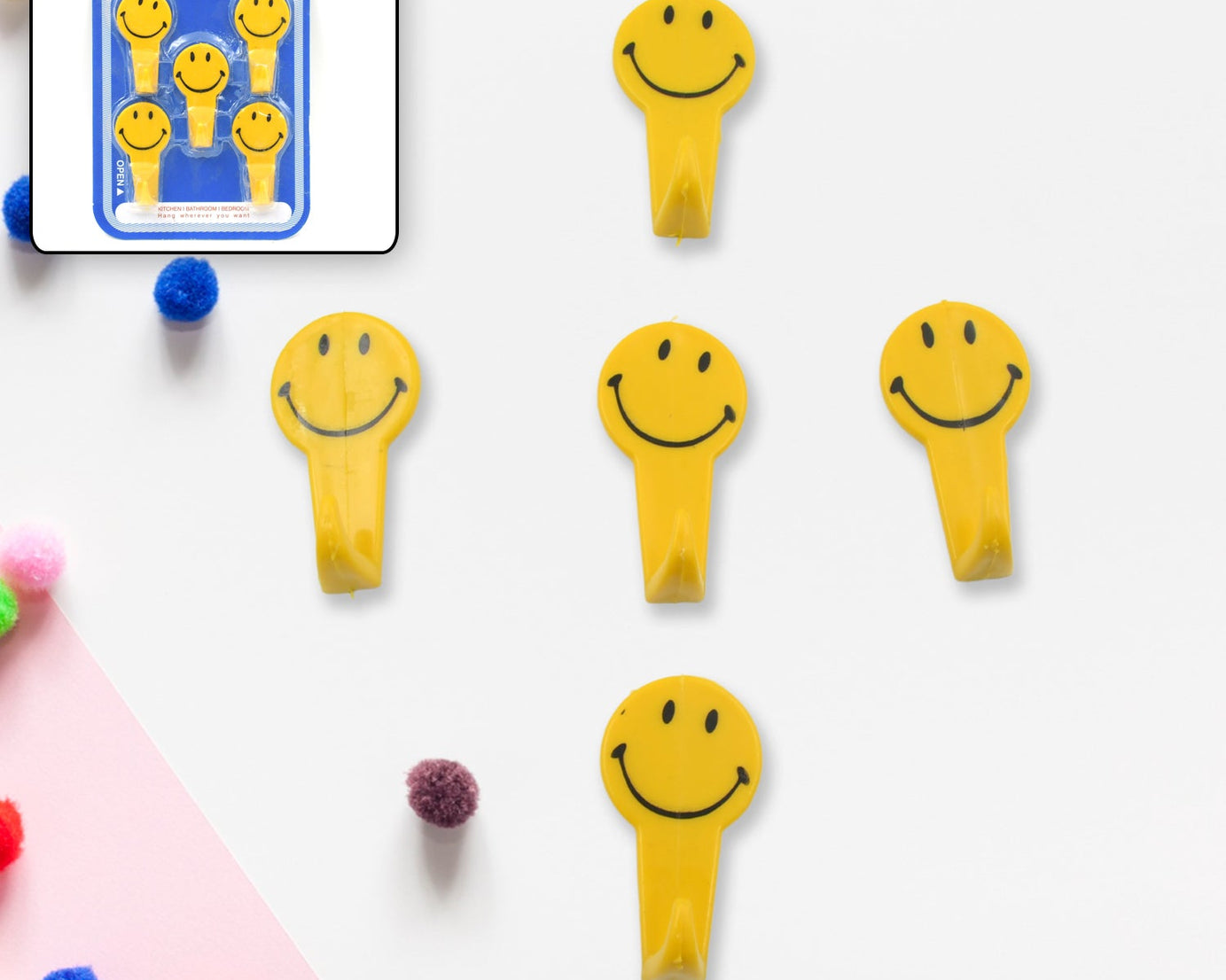 5 PC ADHESIVE HOOK FOR HOLDING STUFFS,KEY AND OTHER ITEMS