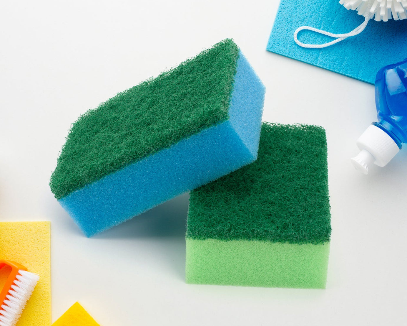 Multi-Purpose Medium 2 In 1 Color Scratch Scrub Sponges, Sponge, Wear Resistance, Dish Washing Tool, High Friction Resistance Furniture for Refrigerator Sofa for Kitchen, Household (1 Pc)