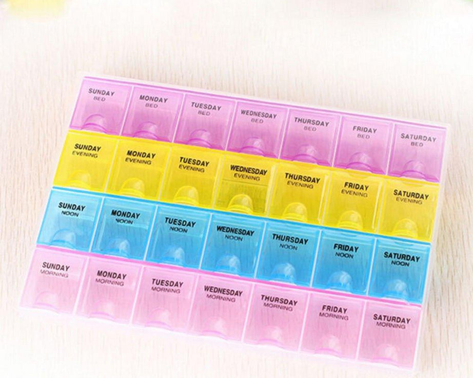 Practical pill box with separate sections for daily medication organization.