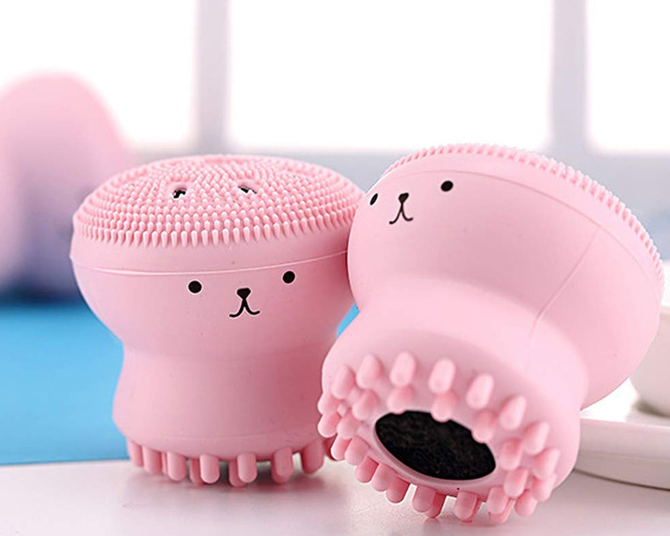 Facial Cleansing Brushes, Cute Octopus Shape Silicone Face Scrubber Massager Skincare Tool (1PC)