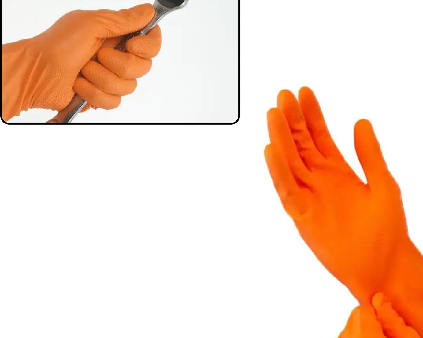 large orange cleaning gloves