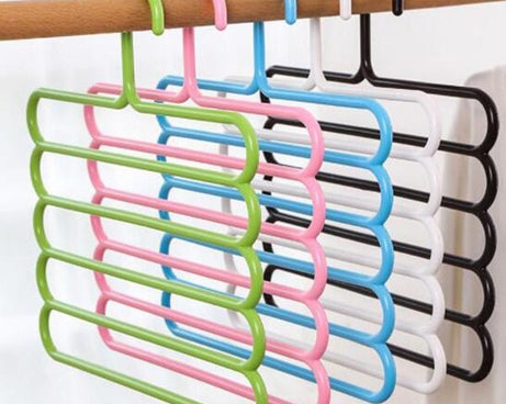 Multipurpose plastic hanger with five layers for clothing