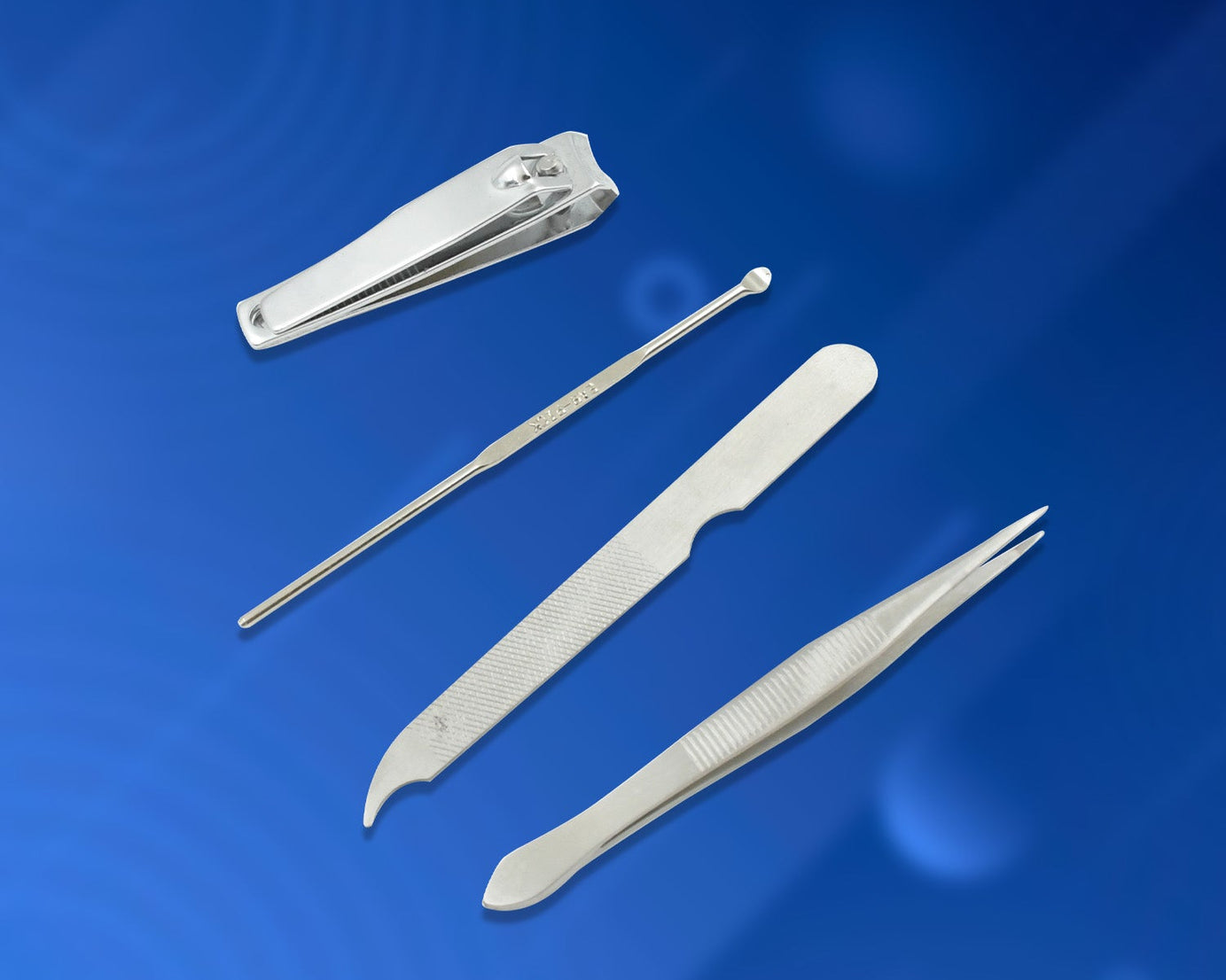 4-in-1 Nail Clipper Kit: Stainless Steel Tools, Manicure Set (Travel Case)