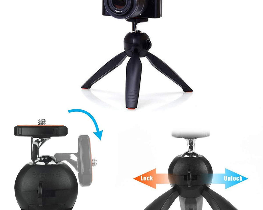 Mini tripod with ball head and adjustable legs