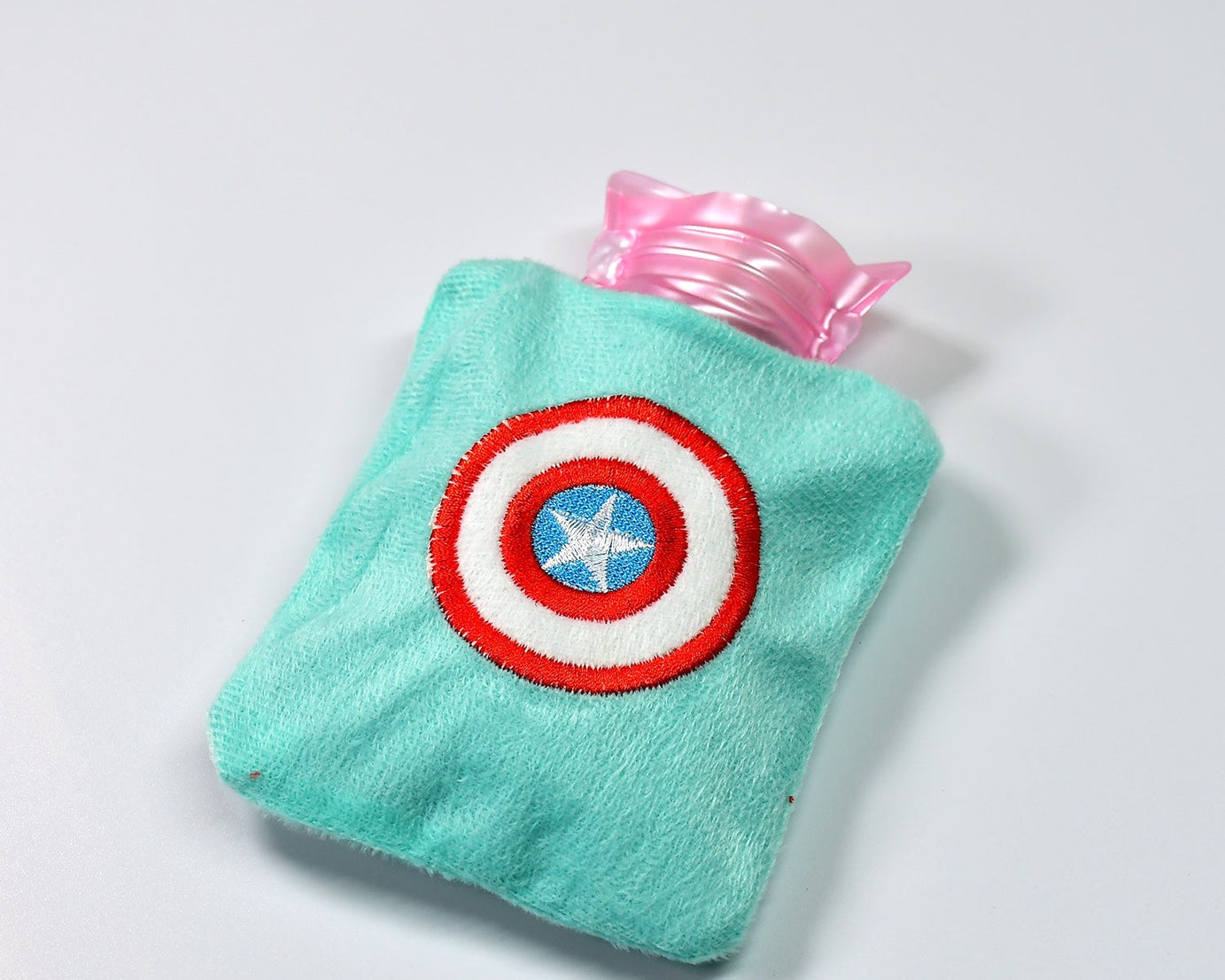 6517 Captain America's Shield small Hot Water Bag with Cover for Pain Relief, Neck, Shoulder Pain and Hand, Feet Warmer, Menstrual Cramps.