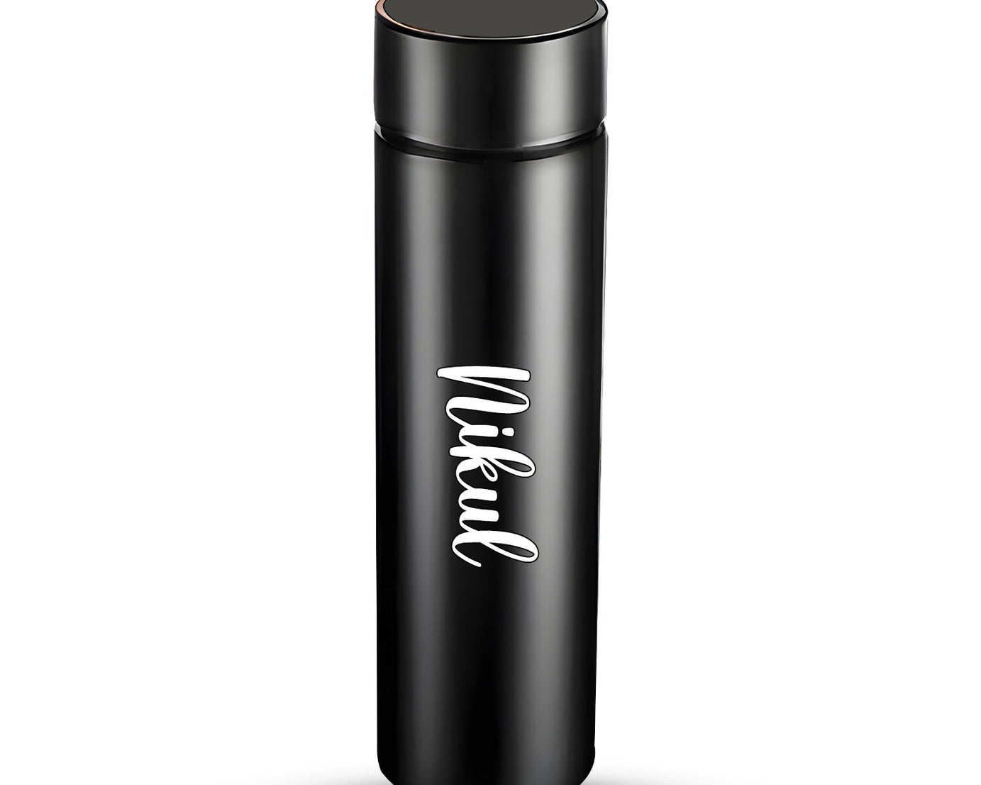 Customized/Personalized Stainless Steel Smart Water Bottle with Smart LCD Temperature Touch | Gifting Custom Name Water Bottle | Gifts for Boyfriend/Girlfriend/Employee | 500ML