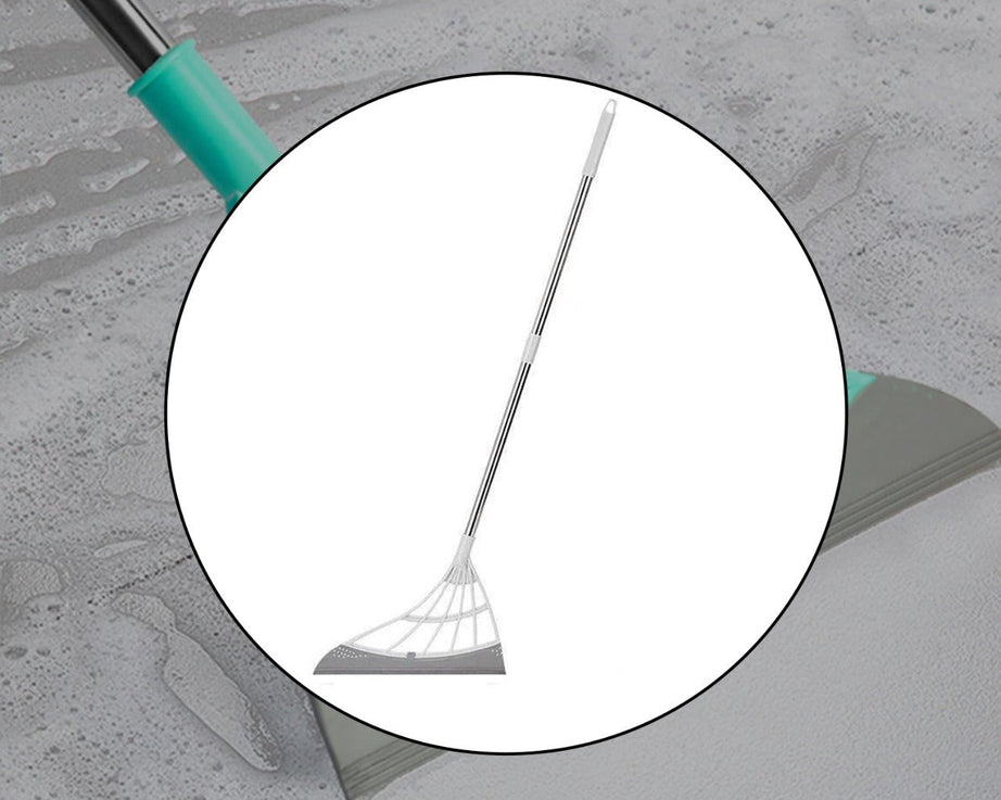 Durable broom with scraper, designed for eco-friendly cleaning