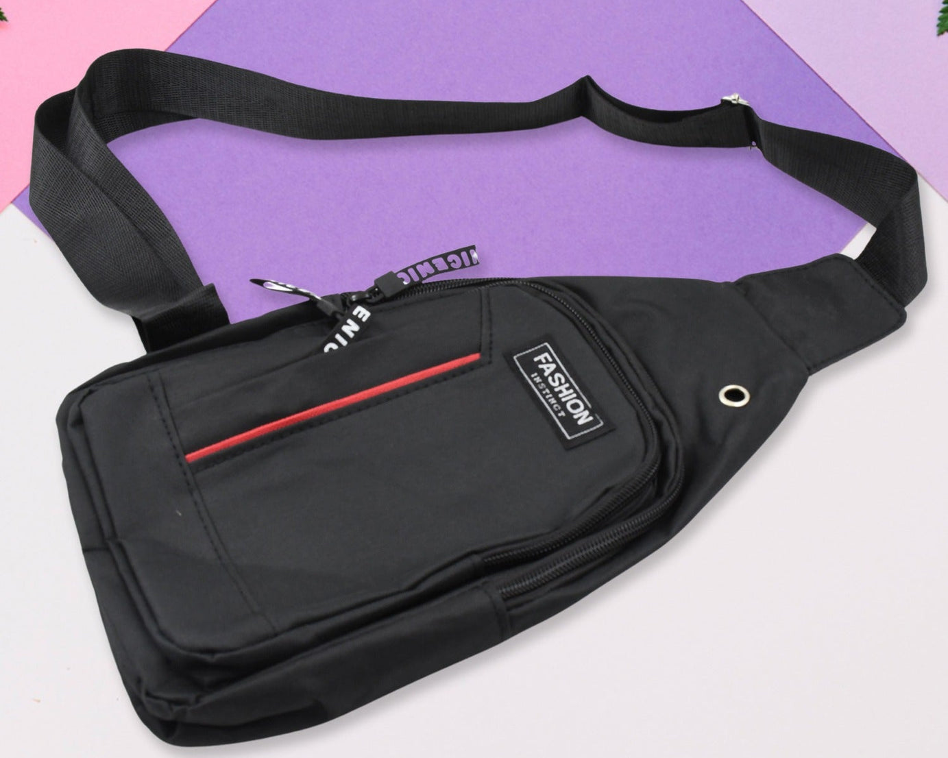 Waterproof Anti Theft Cross-body fanny pack waist bag, Shoulder Bags Chest Men Casual fashion USB Charging earphone hook Sling Travel Bag (1 Pc)