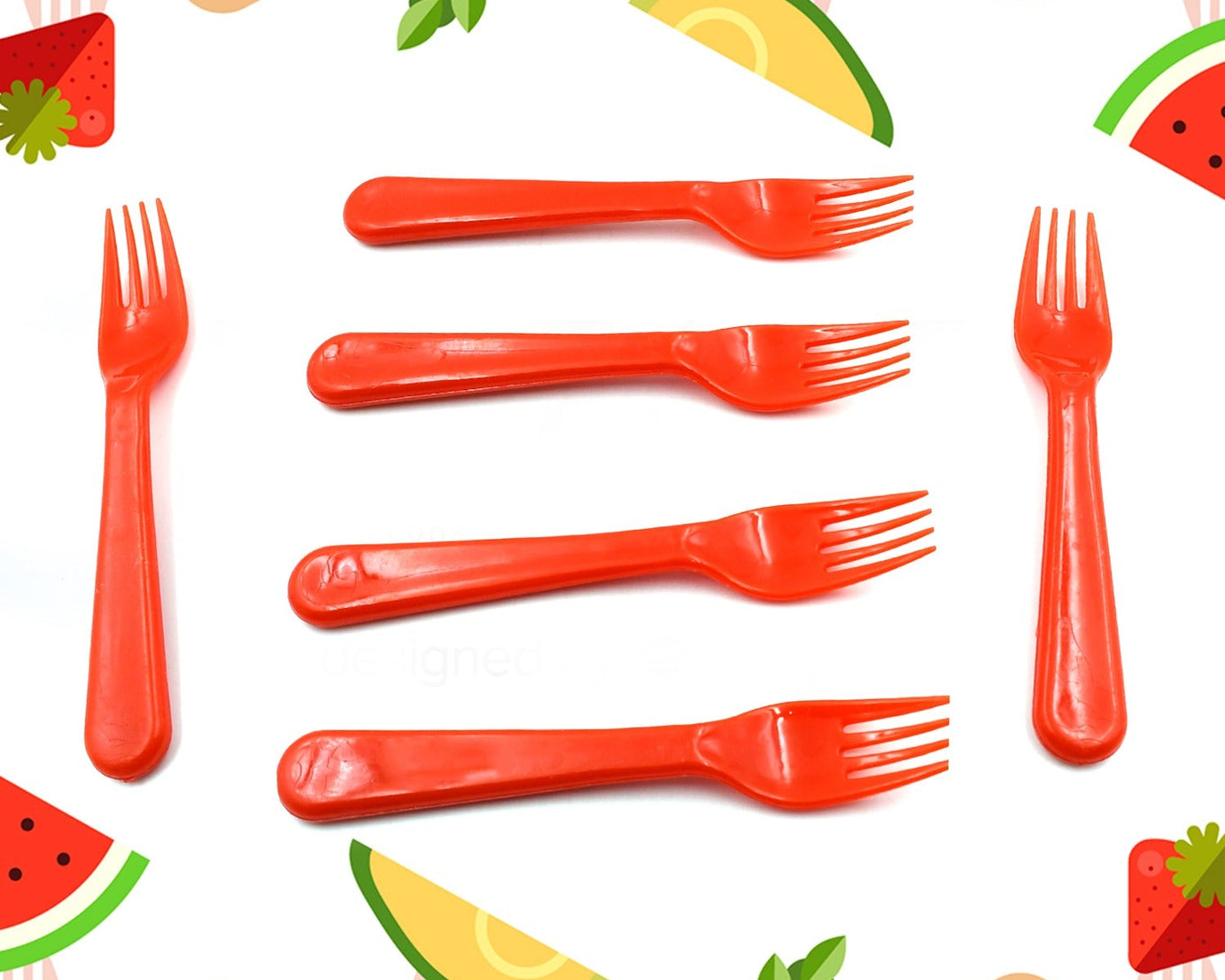 Plastic Fork Spoon, Fork Spoon Set, Fruit Fork Spoon Set | Baby Fork Spoon/Vegetable Fork Spoon, Plastic Salad Spoon, Dessert Spoon (6pc set)