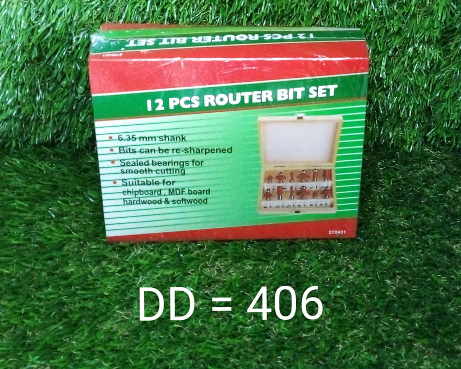 12 / 15pcs Milling Cutter Router Bit Set