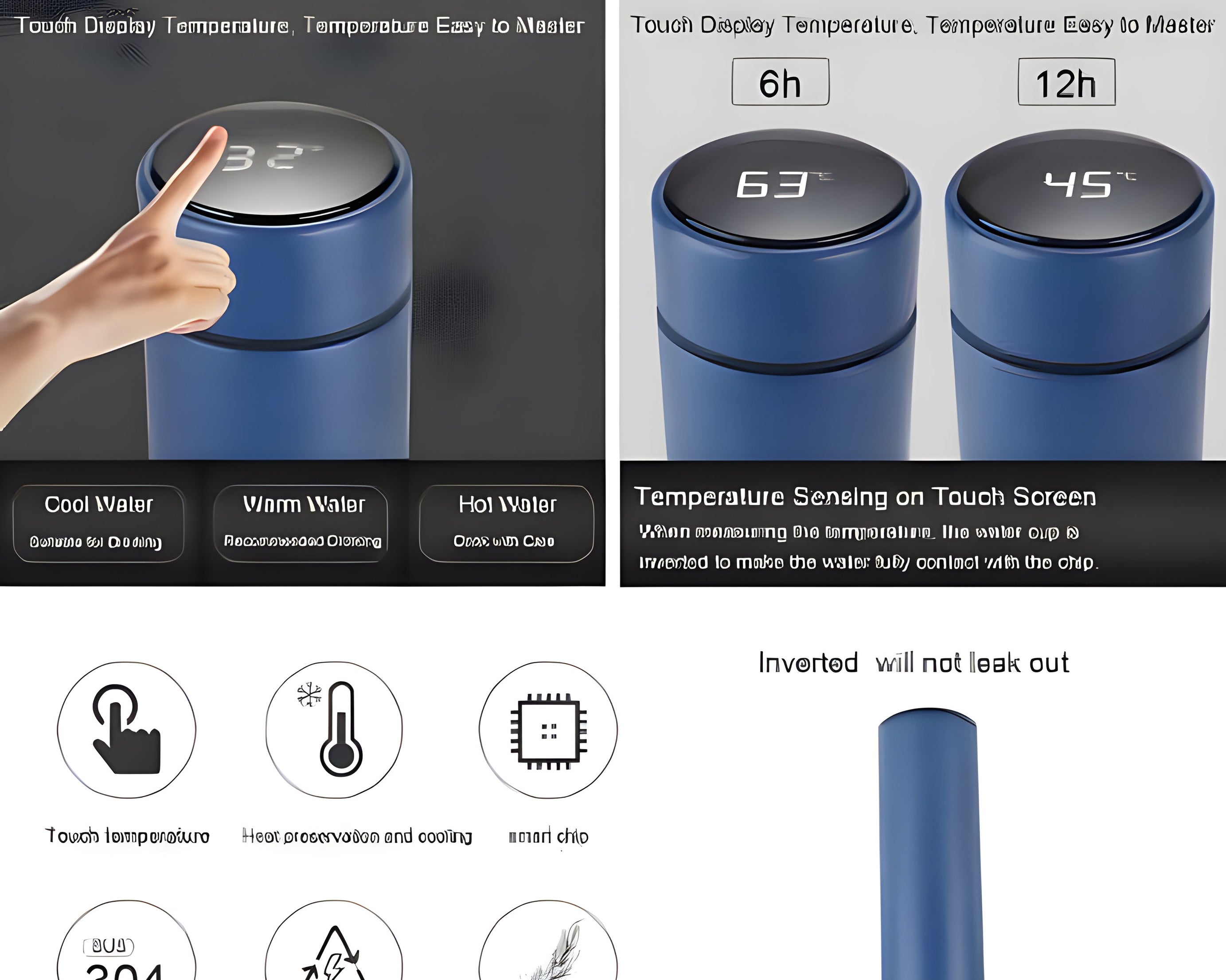 Customized/Personalized Stainless Steel Smart Water Bottle with Smart LCD Temperature Touch | Gifting Custom Name Water Bottle | Gifts for Boyfriend/Girlfriend/Employee | 500ML