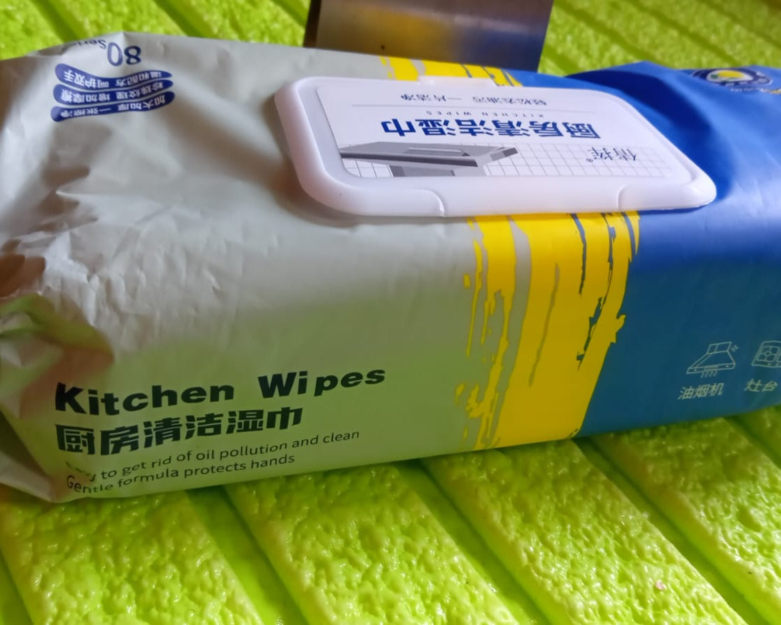 Kitchen Cleaning Wipes | Strong Decontamination Kitchen Wipes | Disposable Kitchen Wet Wipes Household Cloth Towel For Removing Grease Stains And Cleaning Glass (Pack of 80 Pcs)