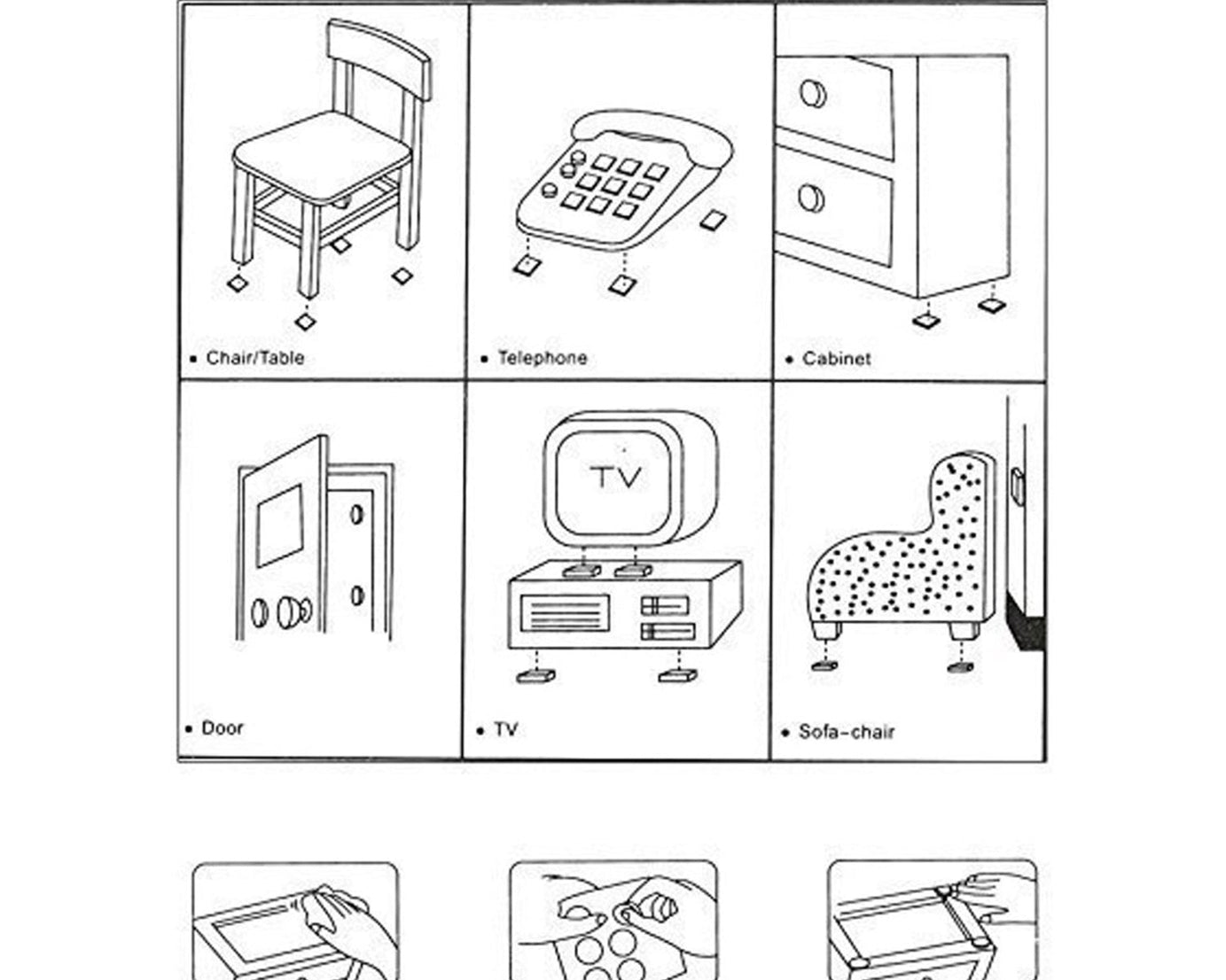 28 pc Rubber furniture Pads Self Sticking Non Slip Furniture Noise Insulation Pads