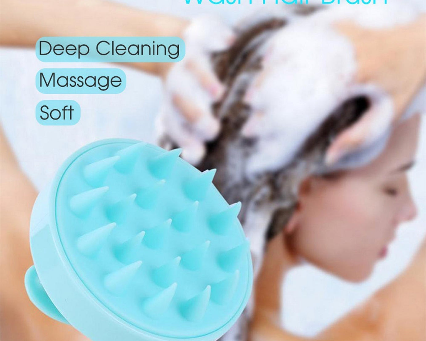 Adjustable shampoo brush for scalp massage, designed to enhance hair washing experience