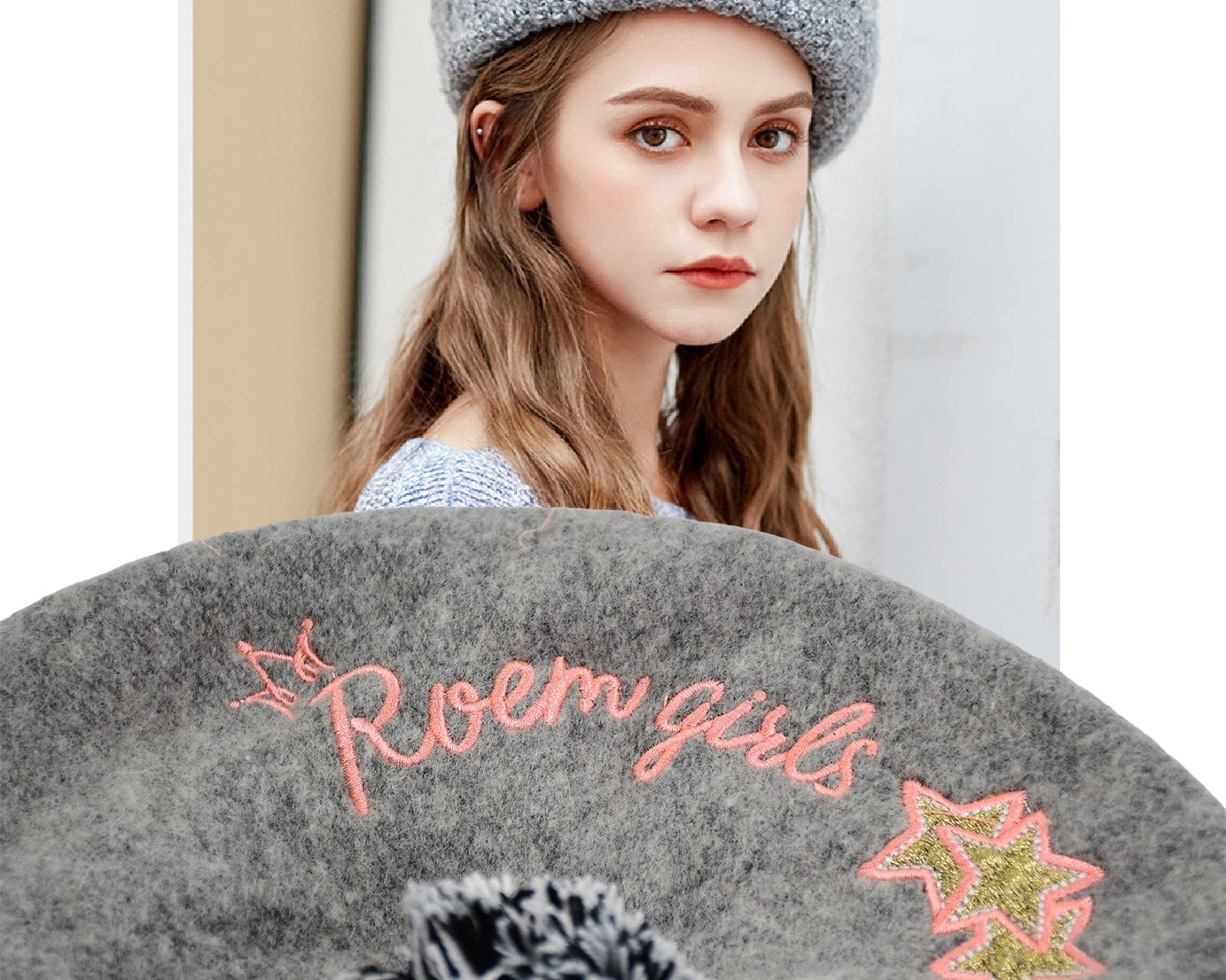 Classic winter beret hat for men and women, made with warm materials.