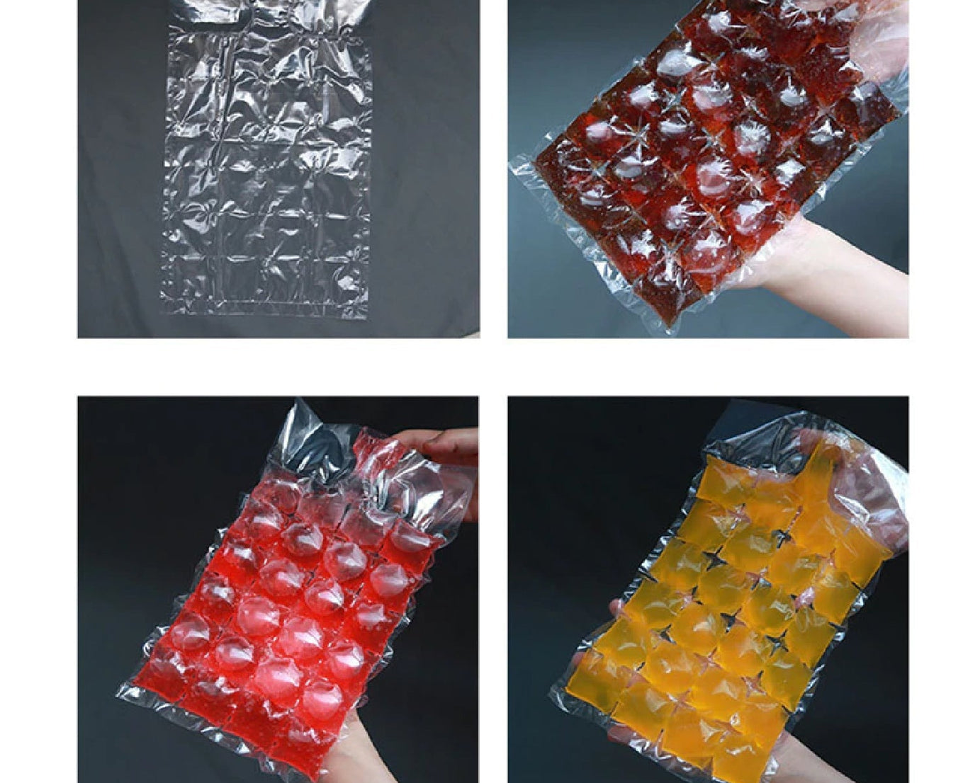 Disposable Ice Cube Bags, Stackable Easy Release Ice Cube Mold Trays Self-Seal Freezing Maker,Cold Ice Pack Cooler Bag for Cocktail Food Wine