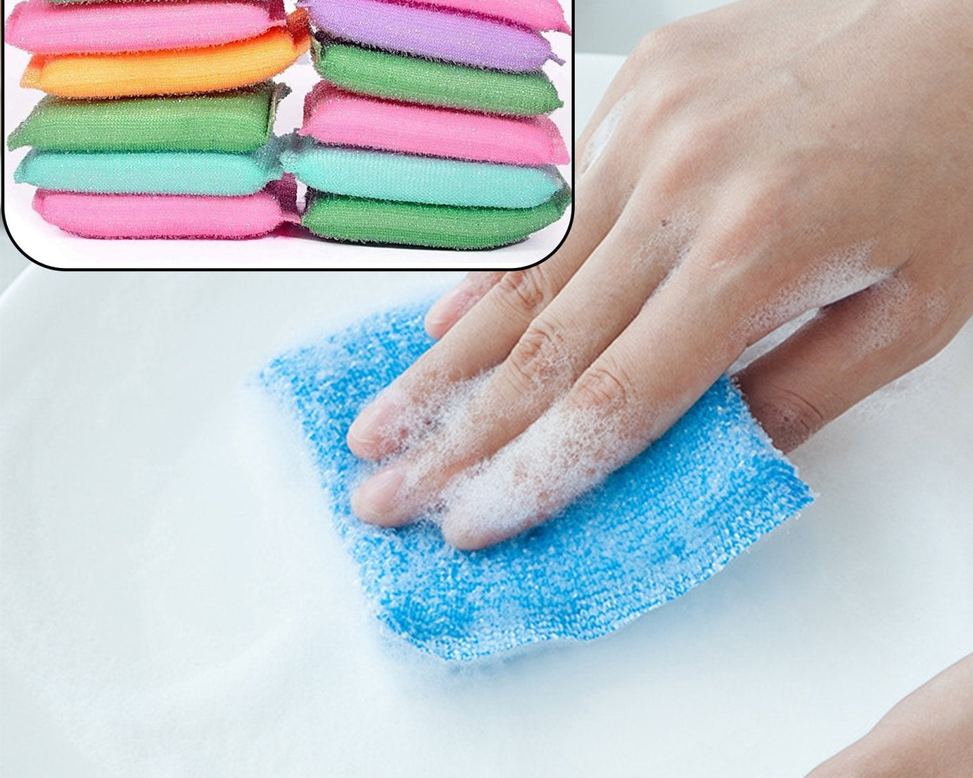 Scratch-proof kitchen scrubber pad, pack of 12, for safe and effective cleaning.