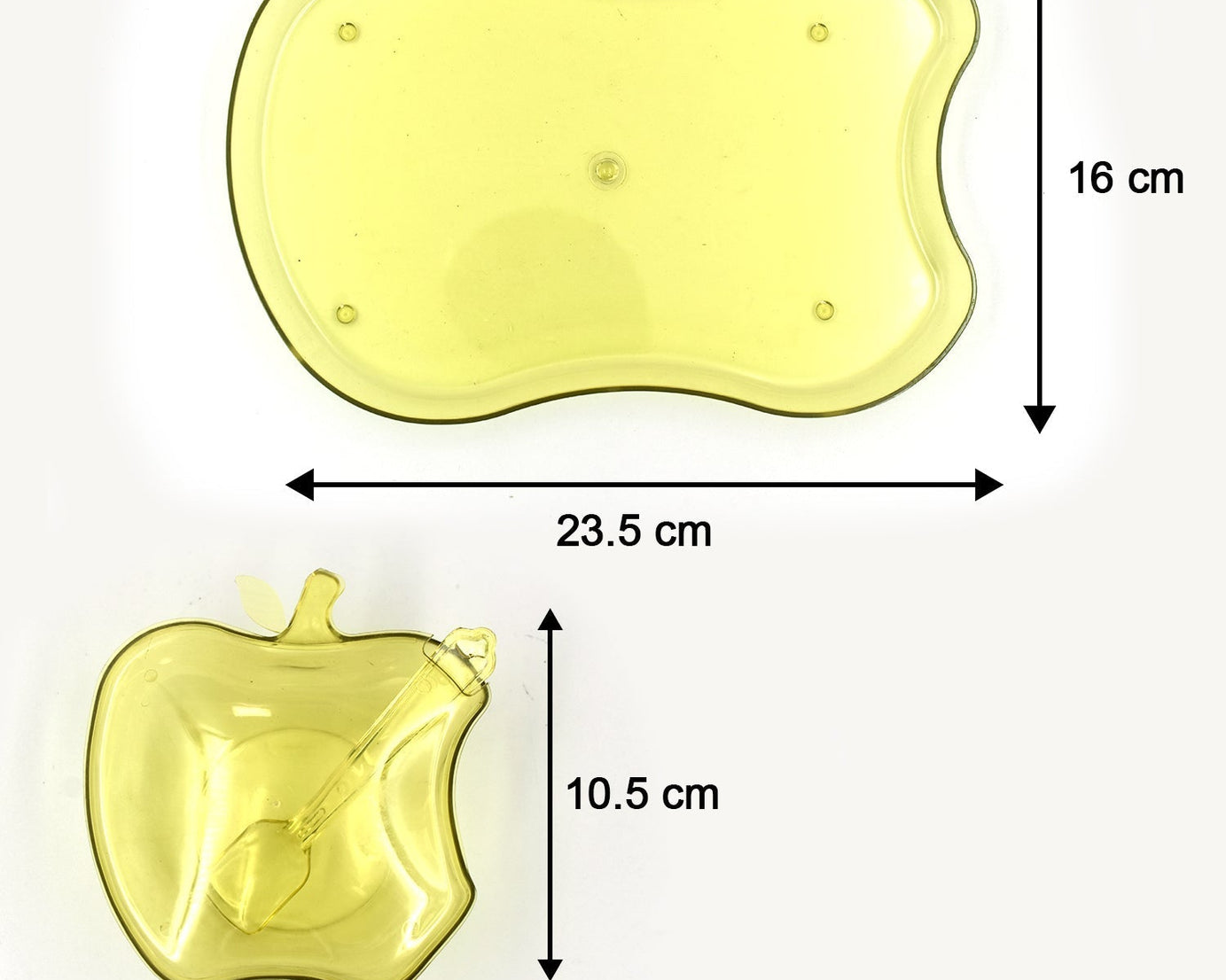 Apple-shaped tray for snacks